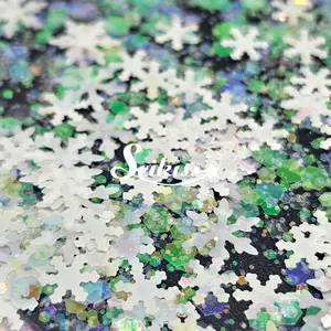 White Christmas Chunky Glitter - White Glitter