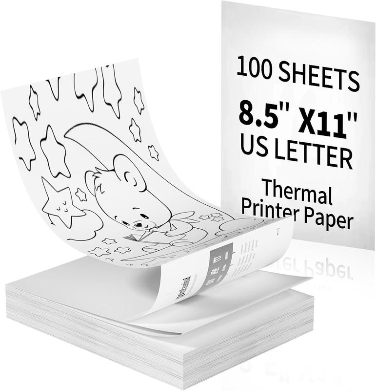 Thermal Printer Paper 8.5 x 11,Thermal Papers,Continuous Thermal Printer Paper, MultipurposeThermal Paper for PortableThermal Printers,JADENS/Itari Printers,100 Sheet. Thermal Printer Paper 8.5 x 11,Thermal Papers,Continuous Thermal Printer Paper, MultipurposeThermal Paper for PortableThermal Printers,JADENS/Itari Printers,100 Sheet.