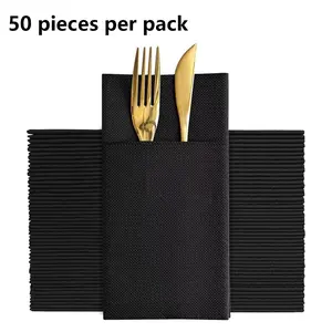 50Pcs Disposable Guest Towels, Disposable Paper Napkins, Bathroom Napkins Guest Disposable, 15.7''x15.7''Paper Hand Towel for Kitchen, Parties, Wedding, Thanksgiving