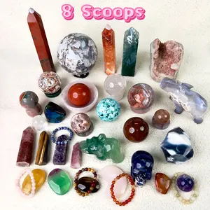 ️️8 Scoops-Mystery Crystal Scoop with Healing Stones, Rare Crystals Surprise, Perfect for Gifts & Collectors