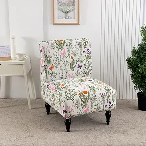 Armless Sofa Slipcover Removable Armless Chairs Covers Washable Armless Slipper Chair Slipcover Printed Armless Chair Furniture Protector Covers