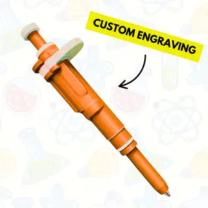 Ultra-Realistic Pipette Pen (Neon Orange), Retractable, 3D-Printed, Ballpoint Pens