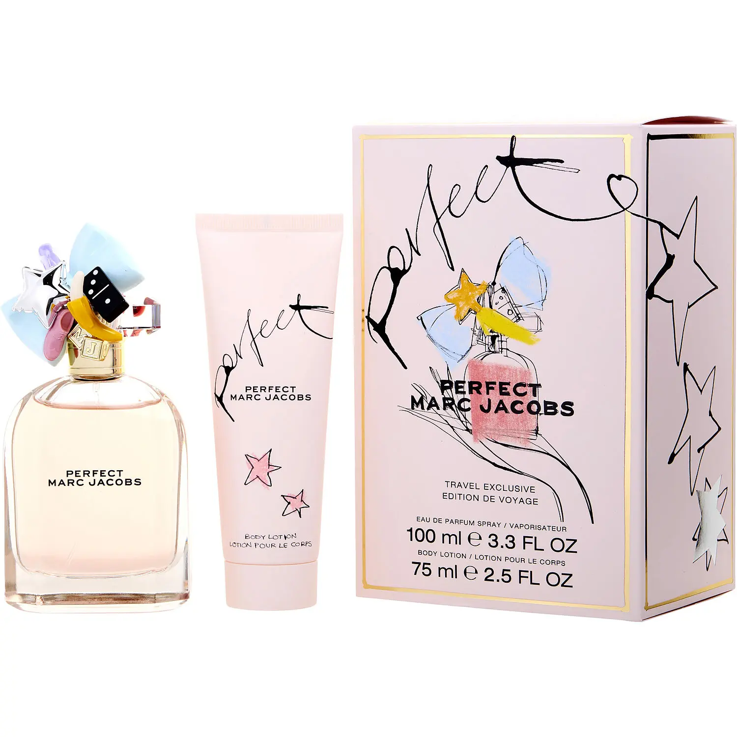 Marc Jacobs Perfect Set-Eau De Parfum Spray 3.4 Oz & Body Lotion 2.5 Oz (Travel Set) For Women Marc Jacobs Perfect Set-Eau De Parfum Spray 3.4 Oz & Body Lotion 2.5 Oz (Travel Set) For Women