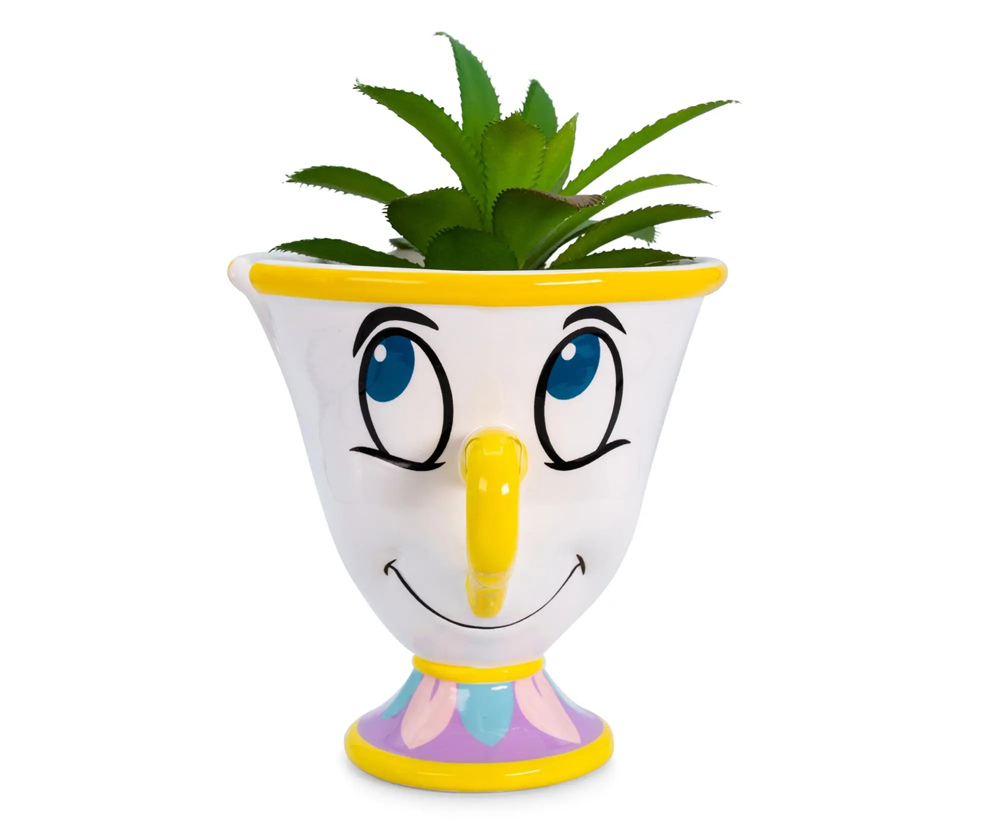 Disney Beauty and the Beast Chip 3-Inch Mini Planter with Artificial Succulent, Ceramic, Teacup