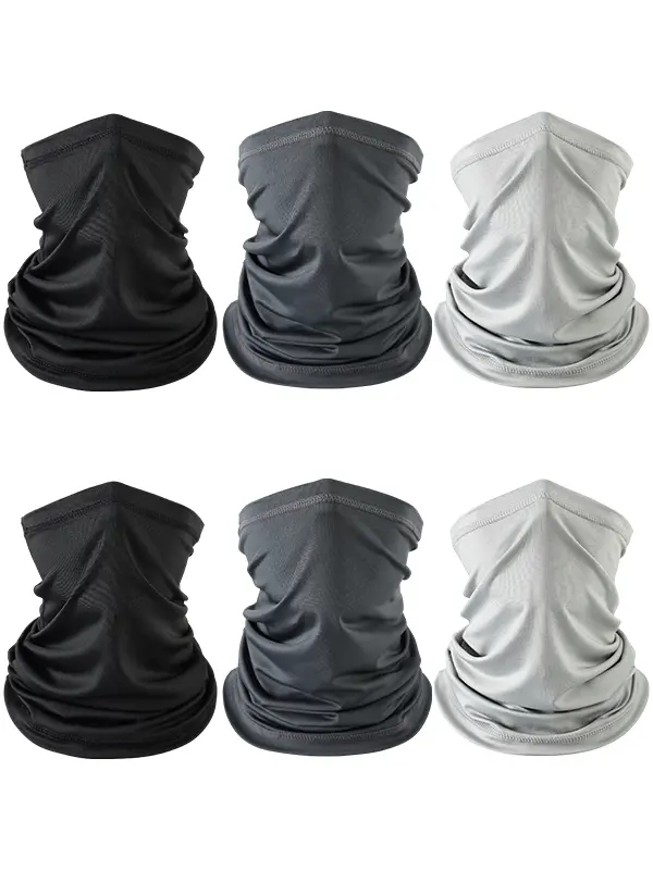 6-Pack Summer Cooling Neck Gaiter, UV-Protective Breathable Face Cover Bandana