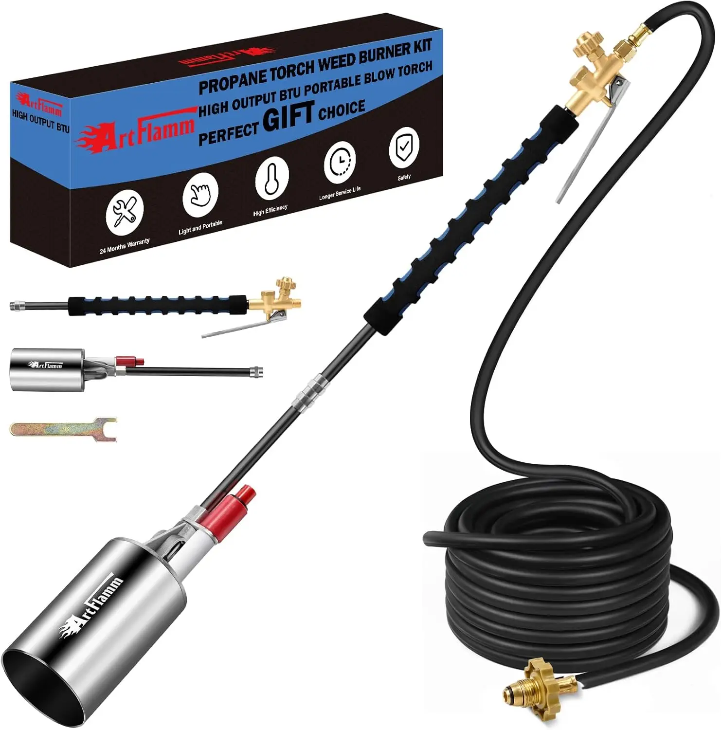 NEW Propane Torch Weed Burner Kit, Weed Torch Blow Torch with 10FT Hose, Heavy Duty Garden Torch with Turbo Trigger for Flame Weeding,Roofing, Melting