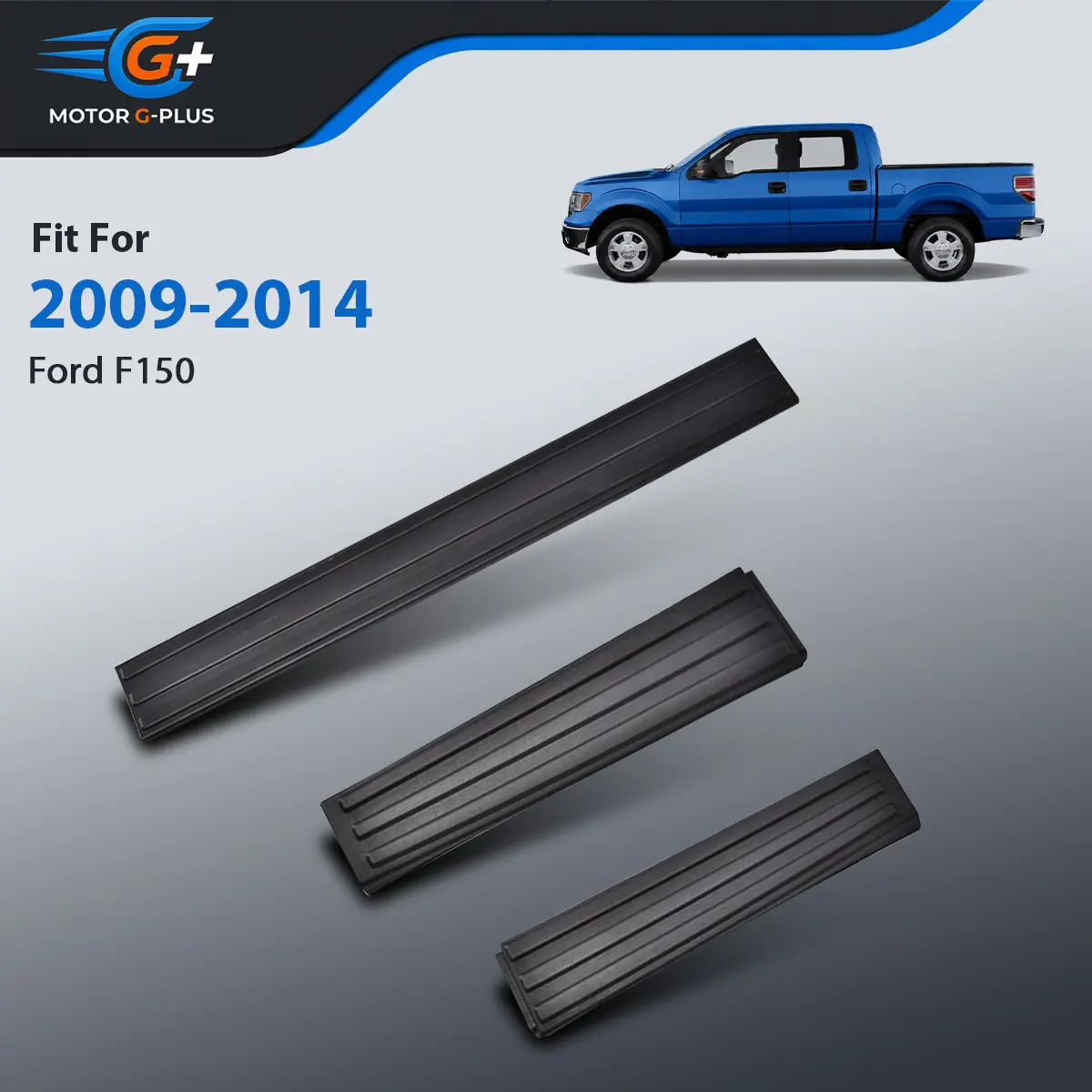 100% Brand New in Box MOTOR GPLUS Tailgate Molding Protector Cover 3-Pack Coverage (3-Pieces), ABS Plastic Paint-Ready Auto Exterior Accessory, Chrome Trim Protective Cap for 2009-2014 Ford F-150 Pickup Truck with Flex-Step Fit