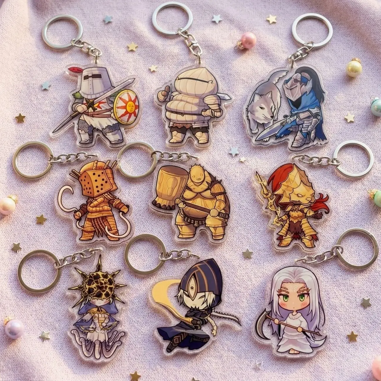 Dark Souls 1 Acrylic Keychain, Fantasy Game Character Bag Charm, Gaming Backpack Accessory, Collectible Gift