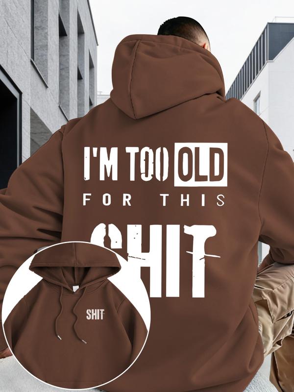 Men's Fall Winter Hooded Sweatshirt, Emotion Style Print, Casual Fitted Design, Drawstring Pocket, Warm Multi-Color Options