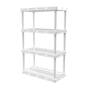 Gracious Living 4 Shelf Knect-A-Shelf Ventilated Light Duty Storage Unit, White Kitchen Organiser Gracious Living 4 Shelf Knect-A-Shelf Ventilated Light Duty Storage Unit, White Kitchen Organiser