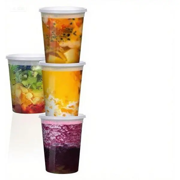 48-Piece Sturdy Round Plastic Food Storage Containers Set [8/16/32 oz] - BPA-Free, Stackable, Airtight, No Spill Lid Sealed Storage Bottles & Jars, Microwaveable, Freezer-Safe for Meal Prep, Soup (Home Use)