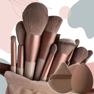 Luxury 15-Piece Makeup Brush Set, 13 Sizes + Beauty Sponges + Beauty Egg Powder Puff, Soft Fiber, Travel-Friendly, Women's Makeup Tools