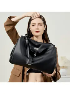 26 New Rodeo Kelly Leather Tote Bag Large Capacity Smooth Calfskin Shoulder Handheld Lock Commuter Underarm Bag