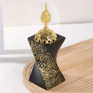 Rotating Square Incense Burner with Lid, Elegant Aromatic Diffuser for Home Office Bedroom Decor, Perfect Gift for Relaxation