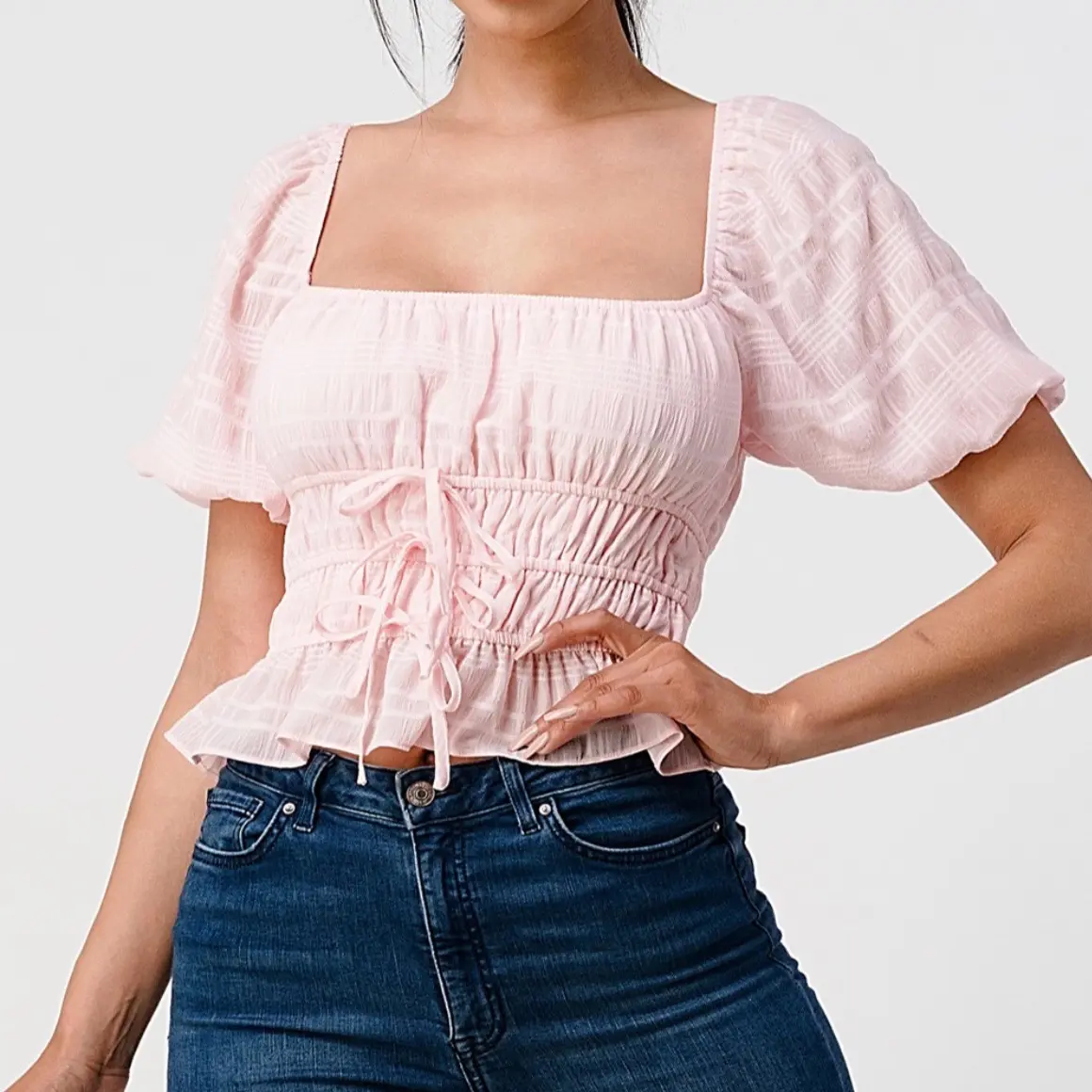 Camilla Puff Sleeve Ruched Top