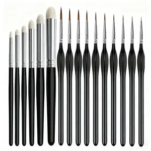 Professional Miniature Paint Brush Set - Fine Detail Wood Handle, Anti-Shedding & Even Pigment Grab, Ideal for Warhammer 40K, Dnd, Citadel & Scale Models, Enamel/Fantasy Figurines & Micro Detailing - Perfect Christmas Gift for Beginners - Art Supplies