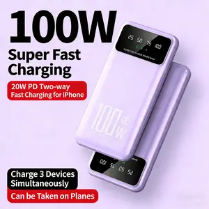 100W Powerbank Fast Charging LED Display Power Bank 20000mAh Dual Output Port USB & Type-C