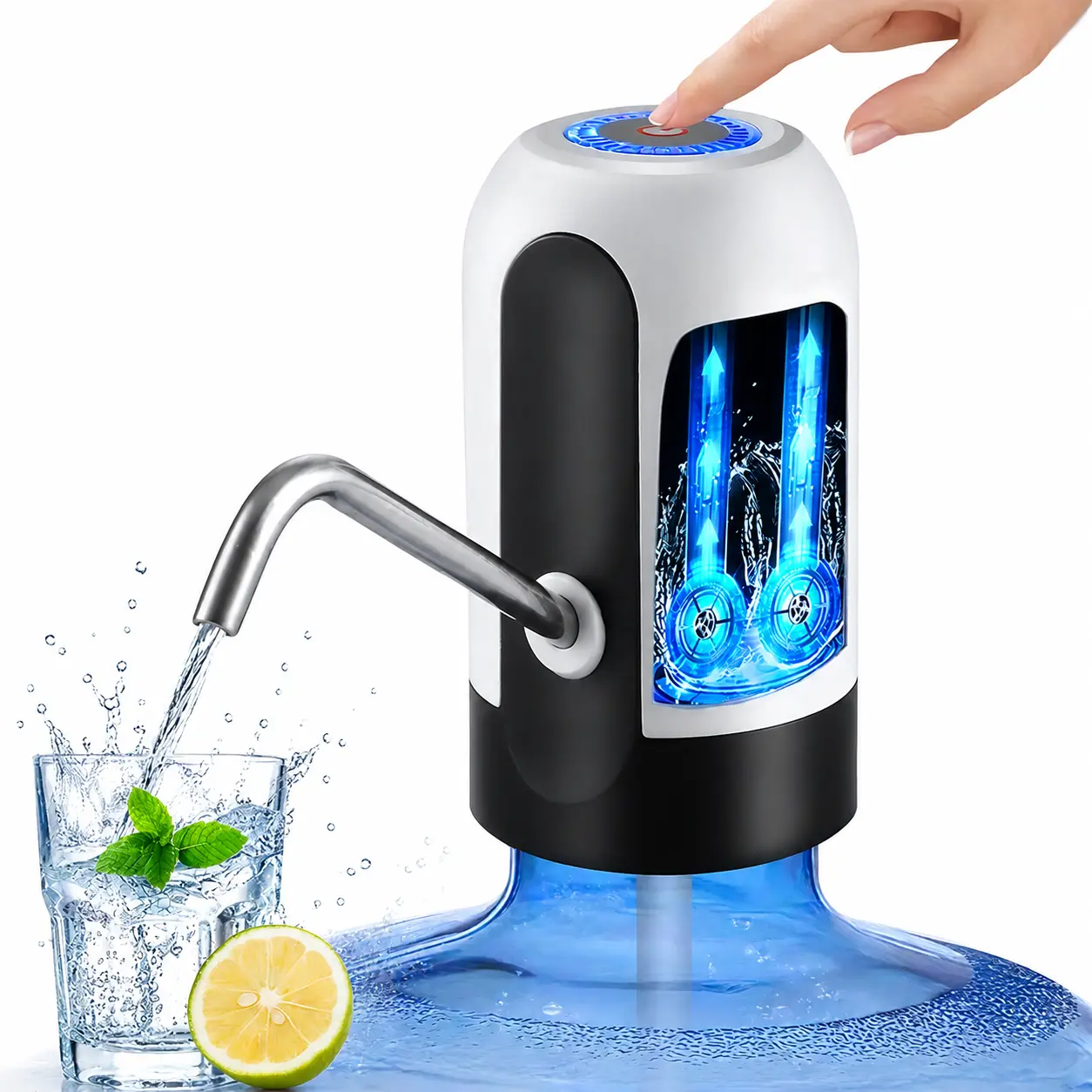 5 Gallon Water Dispenser - Water Bottle Pump Portable Electric Pump for Water Jugs USB Charging Water Jug Dispenser for Universal 2-5 Gallon Bottle