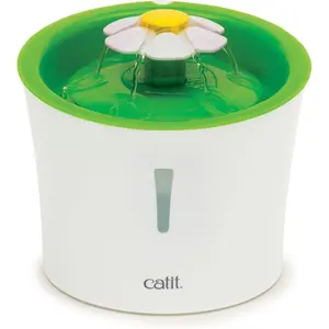 Catit Flower Plastic Cat Fountain, 100-oz+Triple Action Fountain Filter