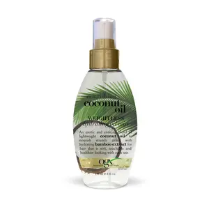 OGX Nourishing + Coconut Oil Weightless Hydrating Oil Hair Mist, Lightweight Leave-In Hair Treatment with Coconut Oil & Bamboo Extract, Paraben & Sulfate Surfactant-Free, 4 fl oz