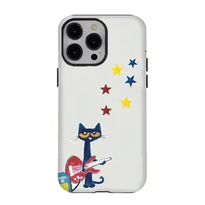 Cute Petee the Cat Guitar Shockproof Phone Case|Retro Y2K Petee the Cat Minimalist Starry Phone Case| For iPhone 17 Pro Max 16 15 14 13 12 11 for Samsung S21 S22 S23 S24 S25 Phone Case|Gift for him for her|Tough Phone Case|Best Gift