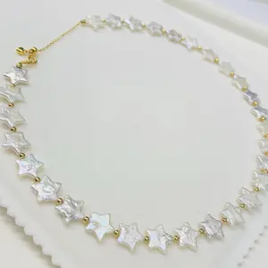 Natural star pearl necklace, Necklace and bracelet set，freshwater pearl shaped pearl Baroque pearl necklace,holiday gift，Christmas gift， star necklace length 17 inches customizable, gift box included