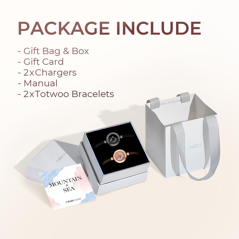 totwoo Mountain&Sea Touch Bracelets Long Distance  Functional Love Connect Gift For Boyfriend or Girlfriend or your Family