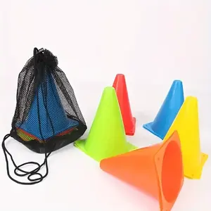 10 Pack 18cm Soccer Training Cones, Outdoor Agility Equipment Set, Includes Square Storage Bag, Football Obstacle Training Gear