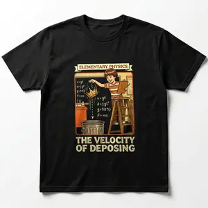 No Kings Protest Shirt Velocity of Deposing Anti Monarchy Funny Physics Graphic Tee