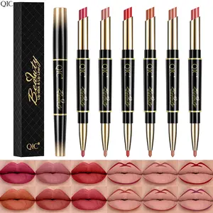 2-in-1 Cosmetic Lipstick & Lipliner Duo Makeup Products - Dual-End Rotating Pen, Flawless Lip Contour & Color, Long-Lasting, Transfer-Resistant, Beginner-Friendly Lip Makeup Tool