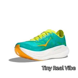 Teal Lime Contrast Athletic Race Shoes | Quick Moisture Wicking Woven Upper | Durable Anti-Slip Rubber Toe Cap | Suitable For Daily Cardio & Highway Speed Training | Reduces Lower Limb Fatigue On Long Runs