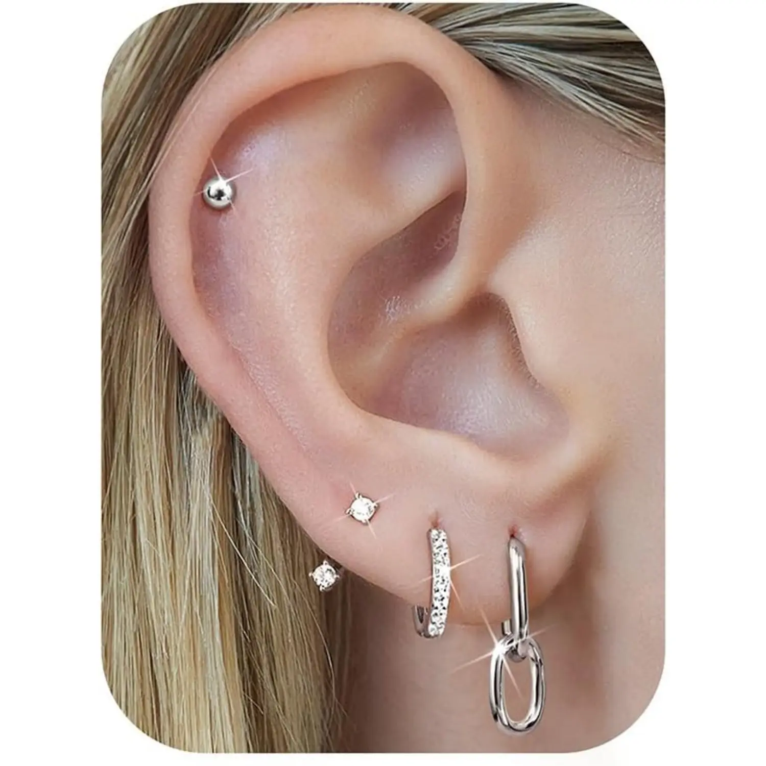Silver - Double Hoops