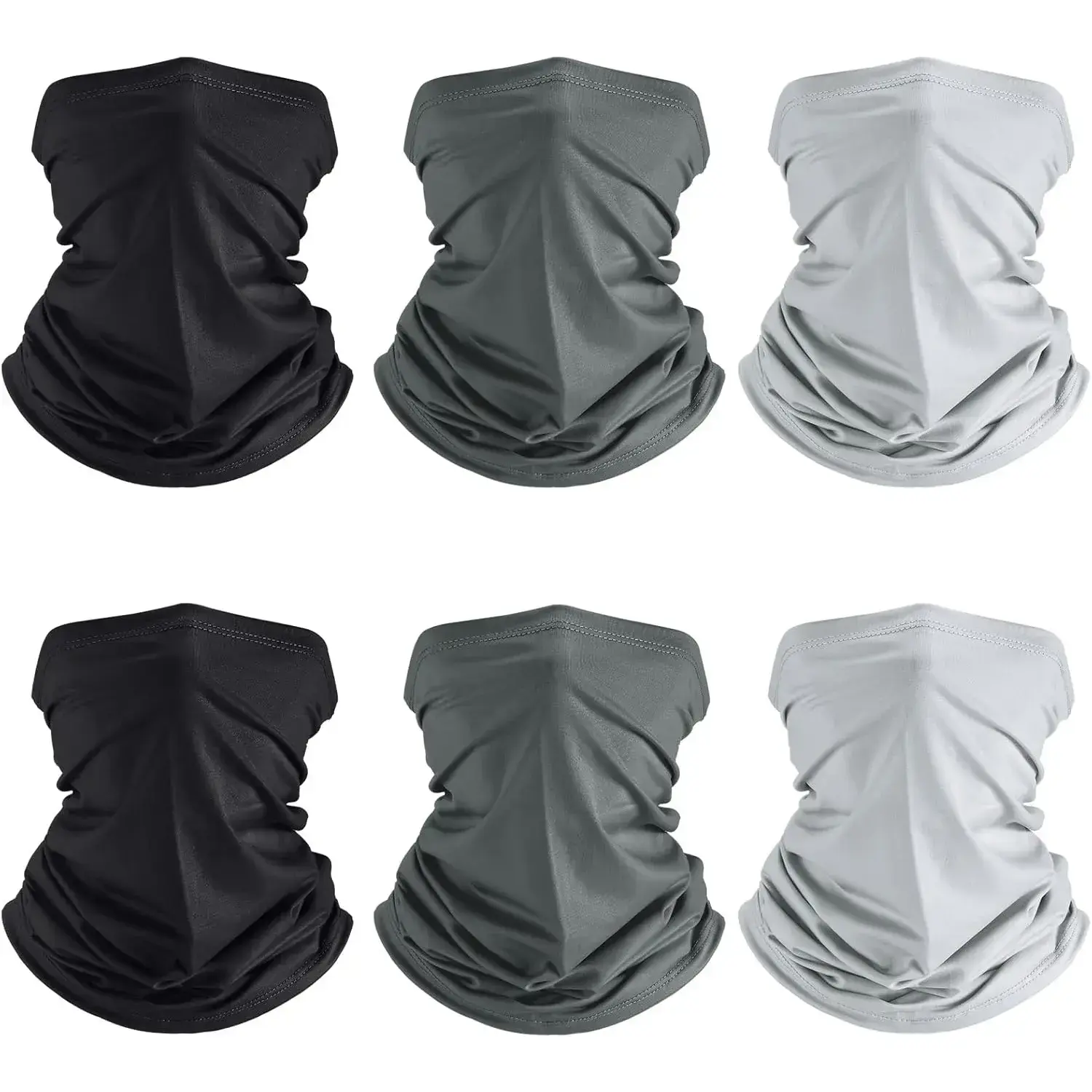 6 Pack Neck Gaiter Headwear, Multi-functional Cooling and Breathable Anti-Dust Face Covering with Summer UV Protection for Men Women, Anti-Dust Face Covering Masks & Accessories