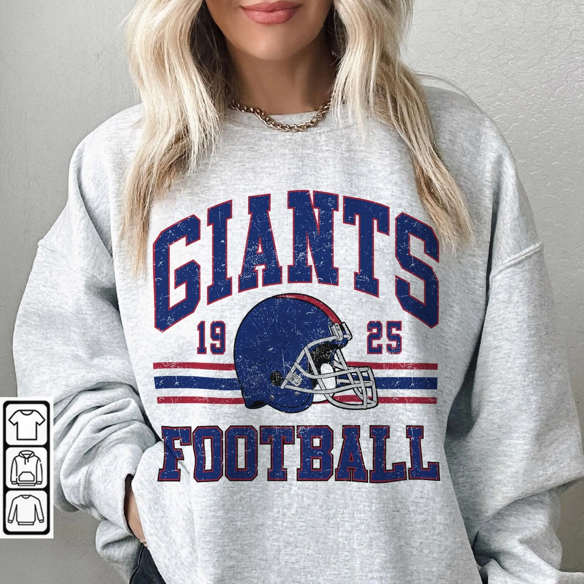 Giants Football Crewneck, Vintage 90s Style Fan Gift, Retro Look Sweatshirt