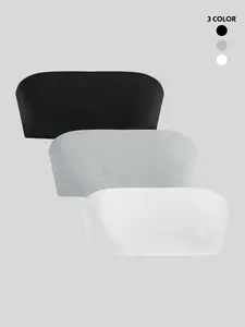 Women's Solid Color Tube Top, Casual Fashion Comfortable Breathable Strapless Top for Daily Wear, Ladies Clothes for All Seasons