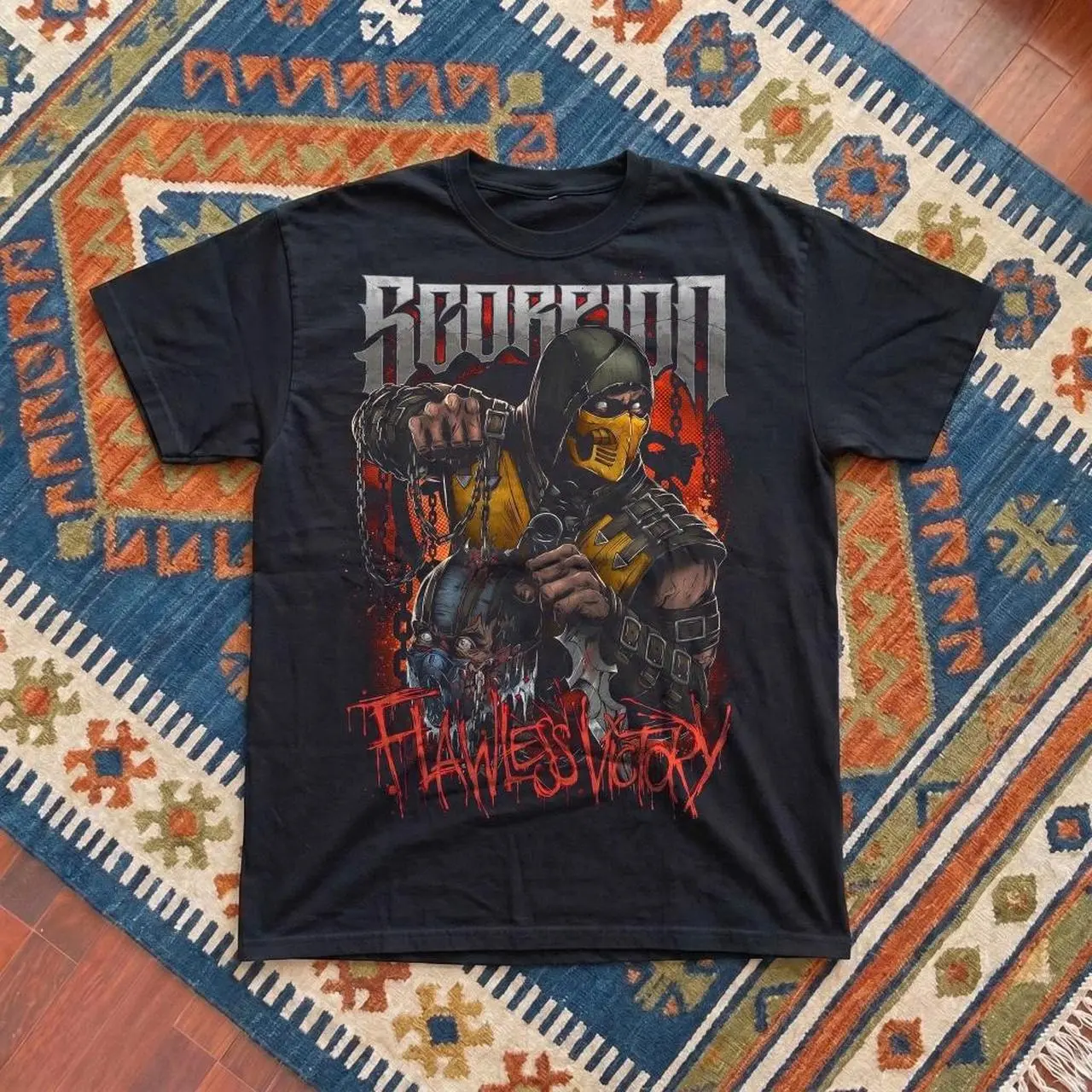 Mortal Kombat Scorpion Vintage Shirt, Retro Fighting Game Graphic Tee, Gamer Streetwear T-Shirt, Arcade Gaming Gift, Y2K Unisex Tee