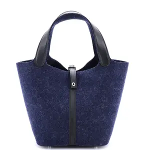 Pre-owned HERMÈS material Bucket Bags Hermes Picotin Lock Bag Felt with Leather MM by Rebag