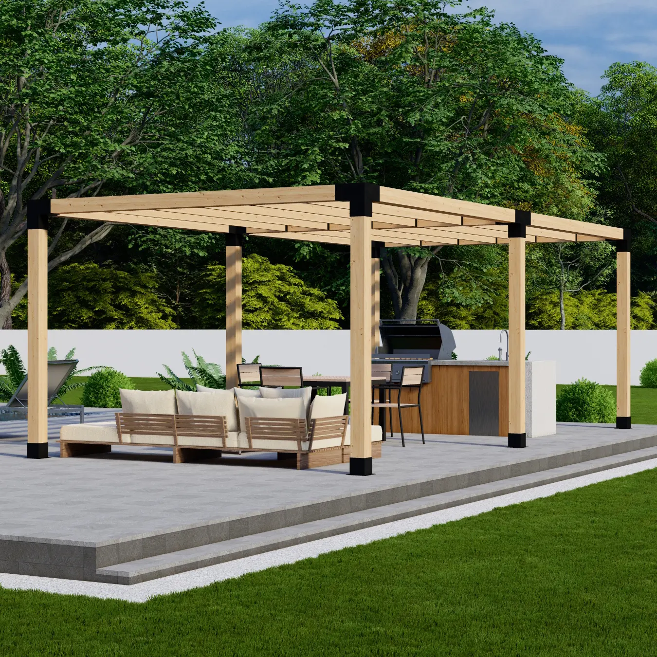 Modern Slatted Pergola Kit
