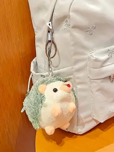 Cute Kawaii Plush Hedgehog Keychain, Cartoon Soft Fluffy Stuffed Animal with Metal Key Ring, Durable Anti-Lost Key Holder Bag Charm for Women Girls Kids Teens Backpack Purse Car Keys Birthday Gift Party Favors