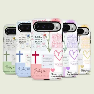 Bible Quotes Phone case for Google Pixel 10A 10 Pro 10 Pro XL 9 Pro  9 Pro XL 8 8 Pro 8a and iPhone、Samsung Series cases, Drop-Proof Phone Case Flower Cute Gift for Her.
