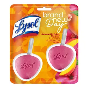 Lysol Automatic Toilet Bowl Cleaner Mango and Hibiscus Scent 1.41Oz (40g) 2Ea