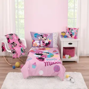 Disney Minnie Mouse Let's Party 4 Piece Toddler Bed Se