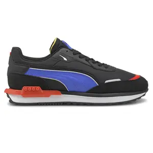 PUMA Mens City Rider Electric Lace Up Sneakers Shoes Casual - Black