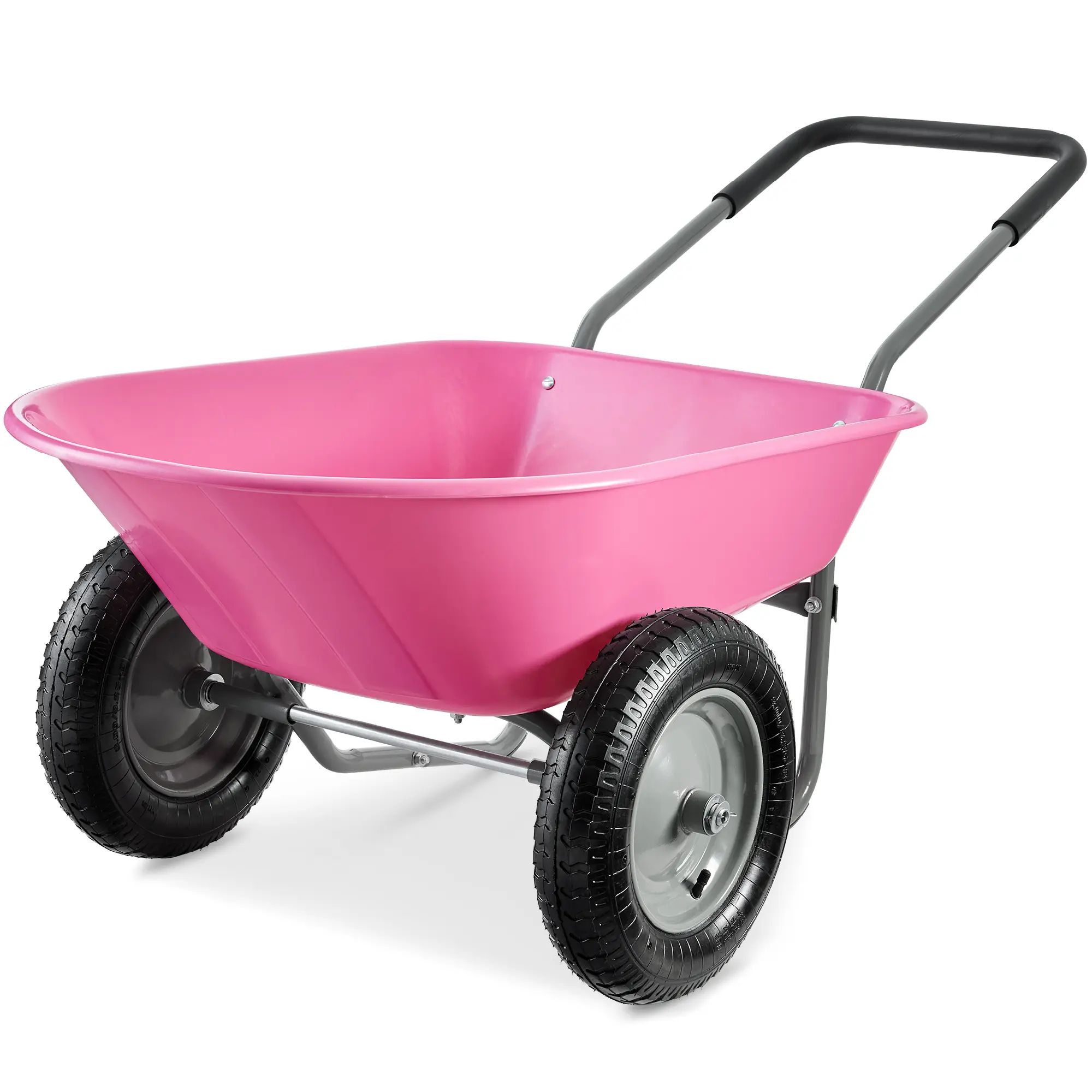 Best Choice Products Dual-Wheel Home Wheelbarrow Yard Garden Cart for Lawn, Construction
