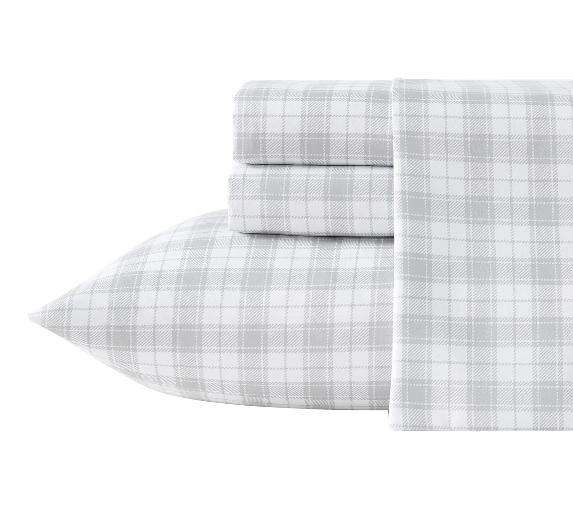 Eddie Bauer Penstemon Plaid White/Grey Microfbr Full Sheet Set