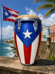 Puerto Rican Flag Conga Drum Can Holder | 3D Printed Boricua Drink Holder