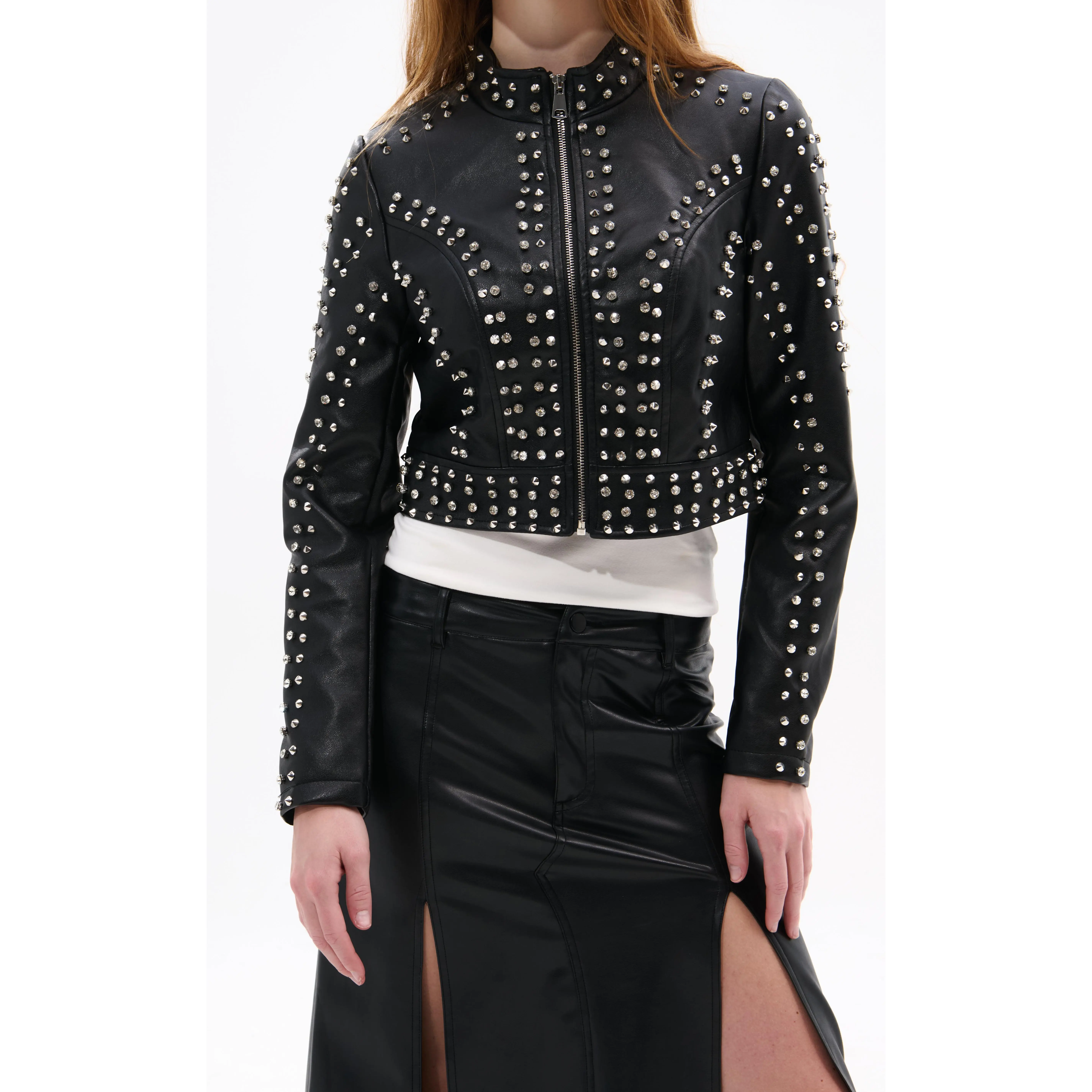 SILVIA-NEW-BLK CRYSTAL MOTO JACKET SILVIA-NEW-BLK CRYSTAL MOTO JACKET