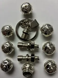 8 Red Crown Valve Stem Caps Color Chrome, Key Chain & 2 License Plate Screws