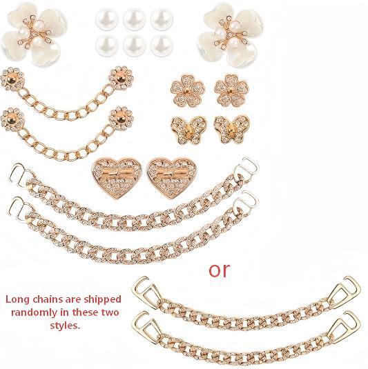 18 Pcs Bling Shoe Charms Bling Shoe Charm Accessories Kit with Crystal Rhinestone, Pearl and Flower Designs for Women's Clog Decoration Crystal Rhinestone Shoe Charm Cute Decor