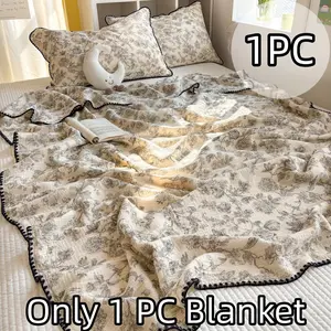 Four-Layer Breathable Summer Blanket, Soft and Skin-Friendly, Ideal for Air-Conditioned Rooms, Sofa, Camping, Gift, Home Nap, Relaxation, Cozy Throw Blanket